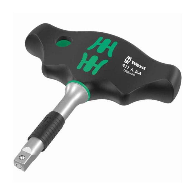 Wera 411 A RA Rapidaptor Ratcheting 1/4" Square Socket T Handle