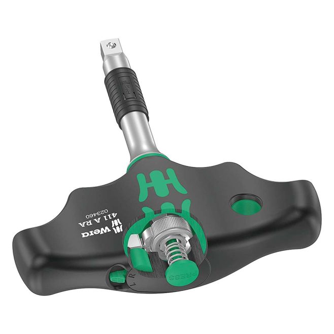 Wera 411 A RA Rapidaptor Ratcheting 1/4" Square Socket T Handle