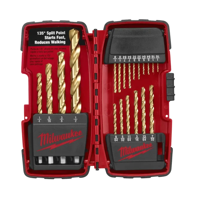 Milwaukee 20pc Fractional TiN Drill Bit Set