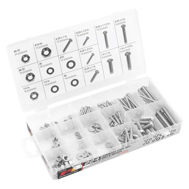 Nut, Bolt & Washer 224pc Stainless Steel Assortment