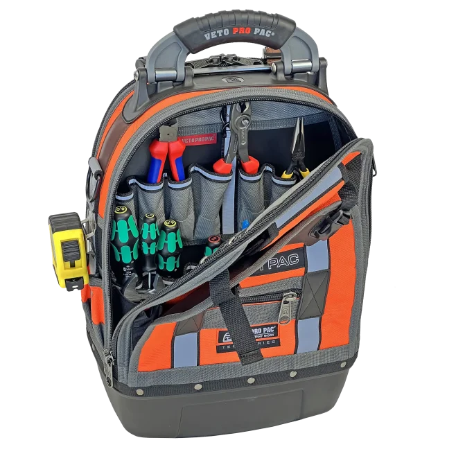 Essential Wind Tech Tool Kit in VETO Tech Pac Hi-Viz Orange Backpack