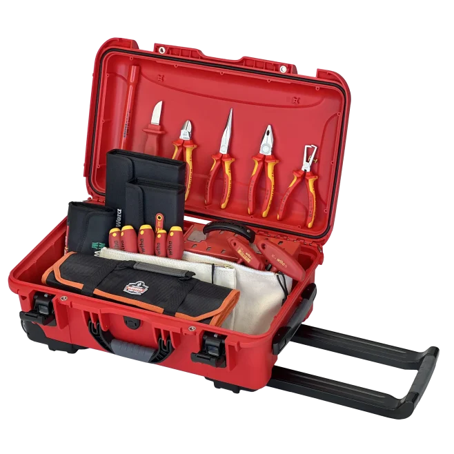 Basic EV Vehicle Battery & Charging Tool Kit in Nanuk 935 Wheeled Red Tool Case