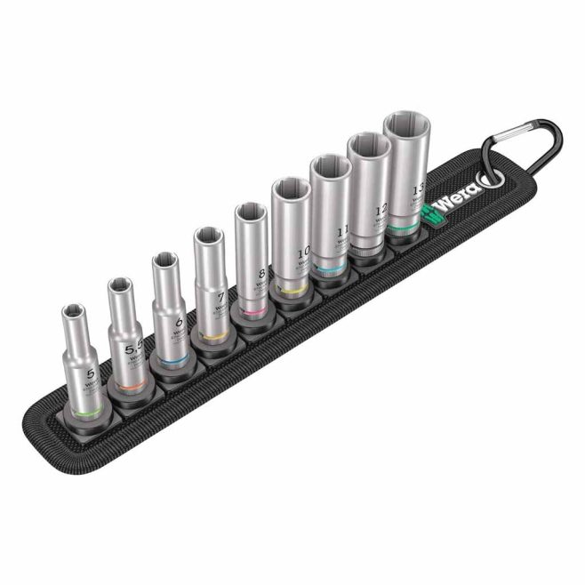 Wera 1/4" Belt Metric Deep Socket Set