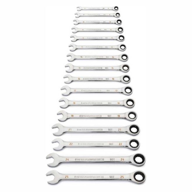 GearWrench 16-piece Metric 8-24mm Ratcheting Wrench Set and Roll