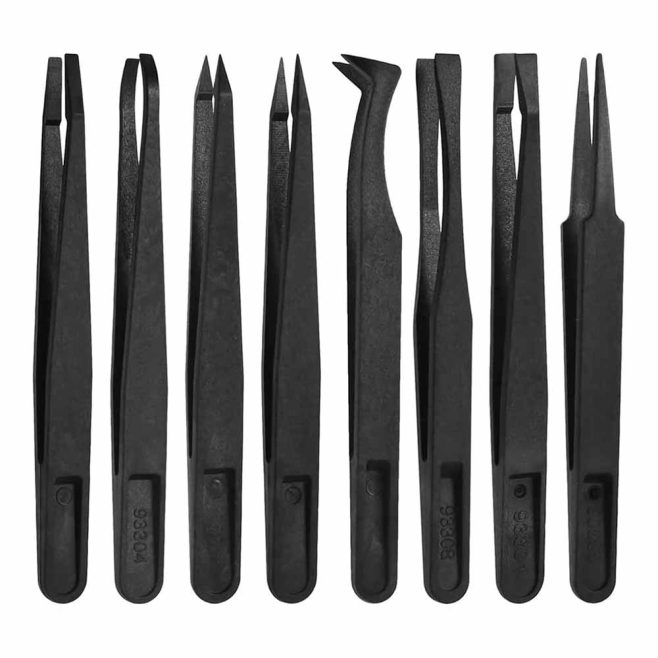 Anti-Static / ESD 8-piece Precision Tweezers Set