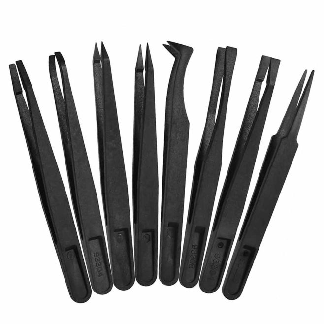 Anti-Static / ESD 8-piece Precision Tweezers Set