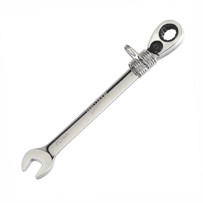 Ratcheting Combination Wrench with Safety Coil