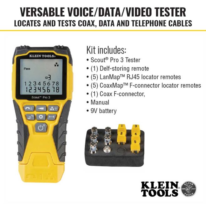 Klein Scout Pro 3 VDV Cable Tester Kit