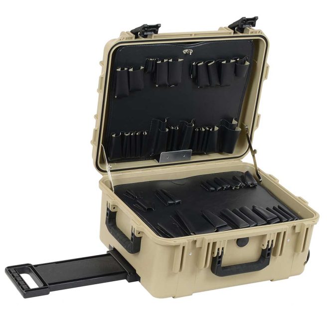 8" Lifetime Warranty Wheeled Desert Tan Tool Case