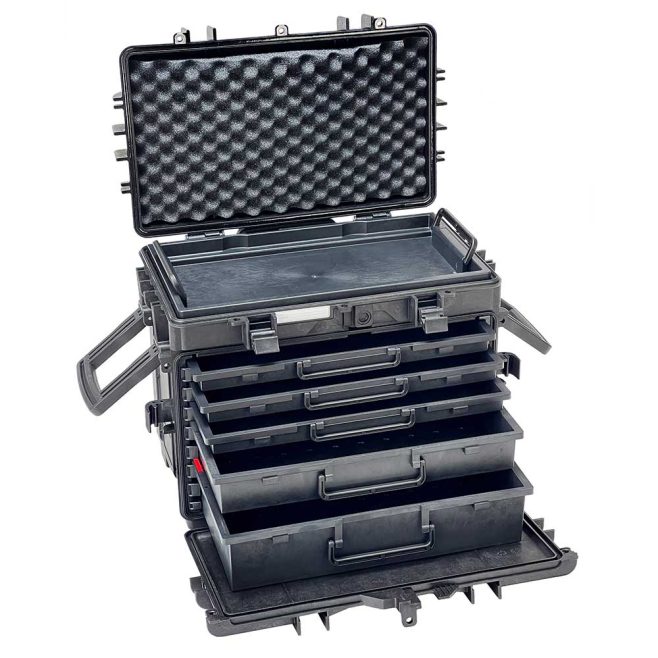 Tool Trolley 5 Drawer Black Wheeled Case