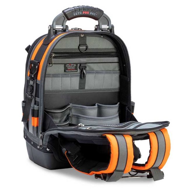 VETO Tech Pac Hi-Viz Orange Backpack Tool Case