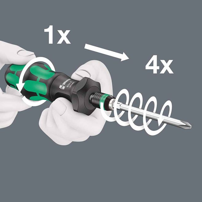 Wera Kraftform 826 T Turbo Bit-Holding Screwdriver Handle