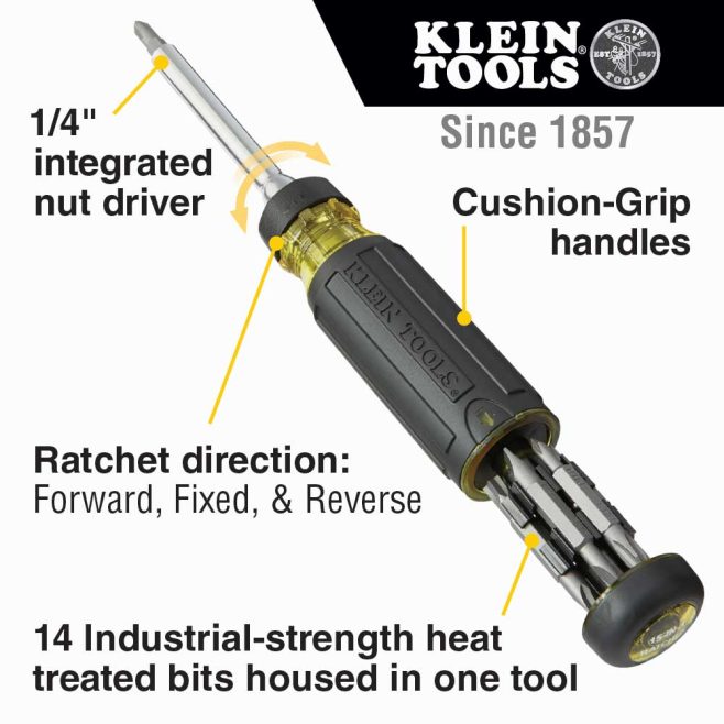 Klein 15-in-1 Multi-Bit Ratcheting Screwdriver