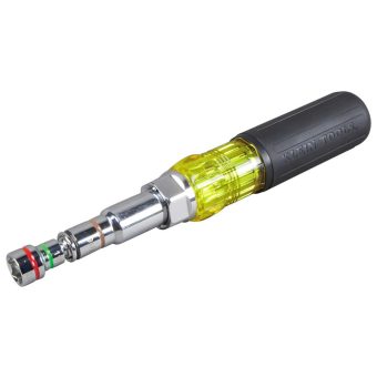 Nut Driver Sizes: 1/4'', 5/16'', 11/32'', 3/8'', 1/2'', 7/16'', 9/16 Color coded shaft ends make it easy to identify the size. Increase your productivity and lighten your load with this multi-nut driver.