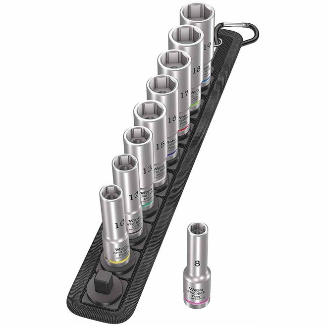 Wera 3/8" Belt Metric Deep Socket Set