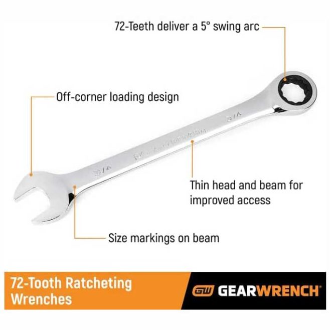 GearWrench 13-piece SAE Ratcheting Wrench Set and Tool Roll