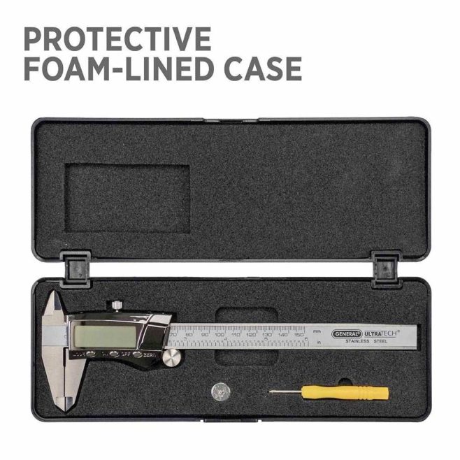 6" Inch/Metric Digital Fractional Caliper with LCD Screen