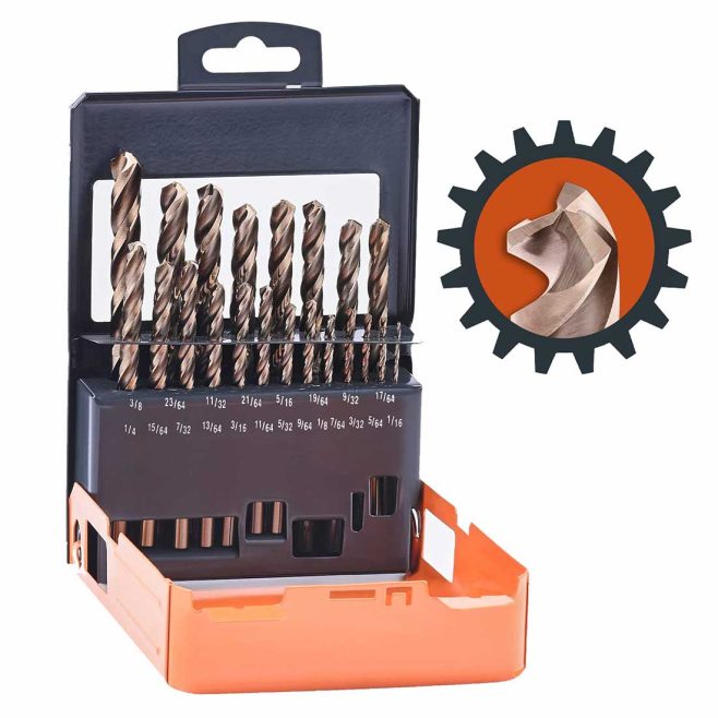 21-Piece HSS Cobalt Drill Bits Set