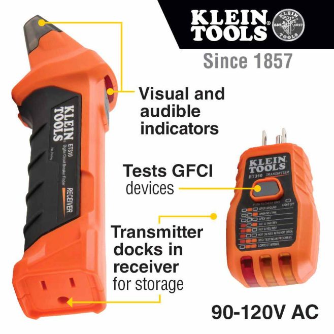 Klein Digital Circuit Breaker Finder with GFCI Outlet Tester