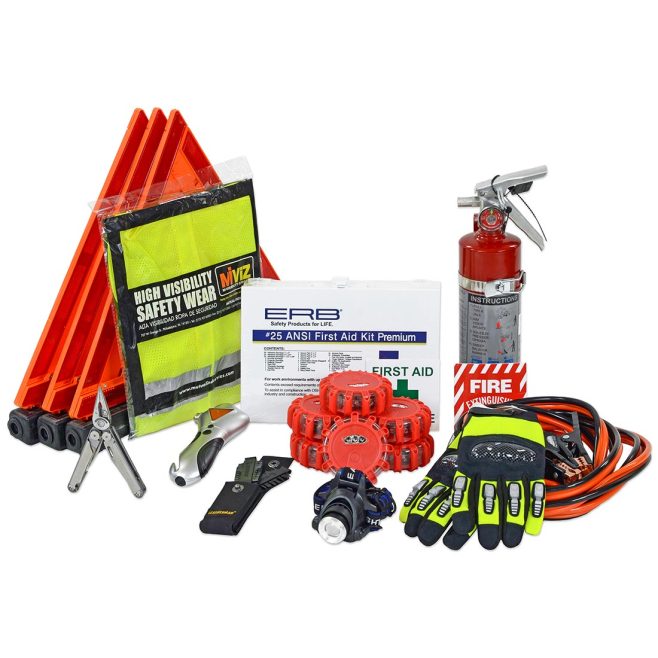 Deluxe DOT Compliant Fleet Vehicle Safety Kit in Lineman Bag