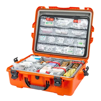 Nanuk 945 Orange EMS Case with Lid Organizer & Padded Divider