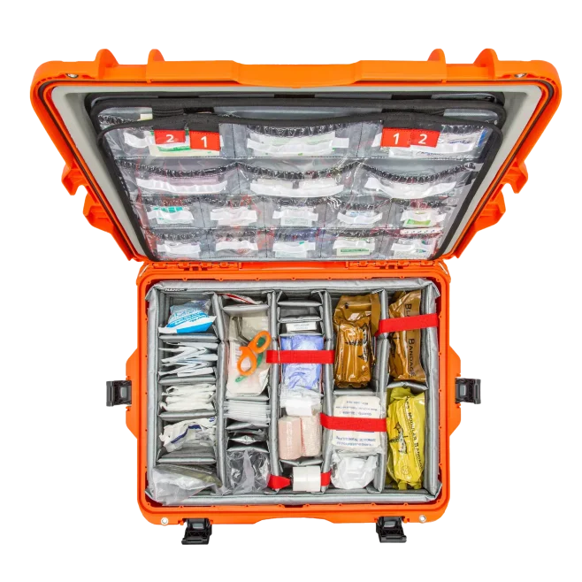 Nanuk 945 Orange EMS Case with Lid Organizer & Padded Divider