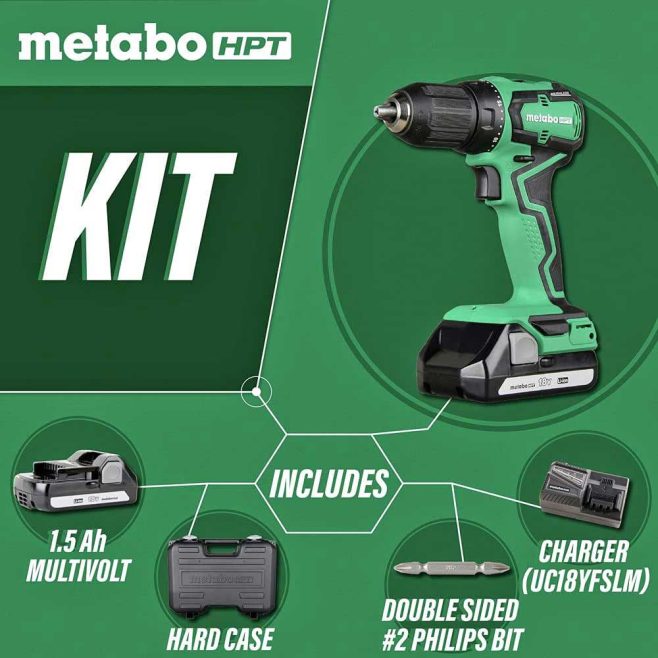 Metabo HPT 18 Volt Li-Ion 1/2" Cordless Drill