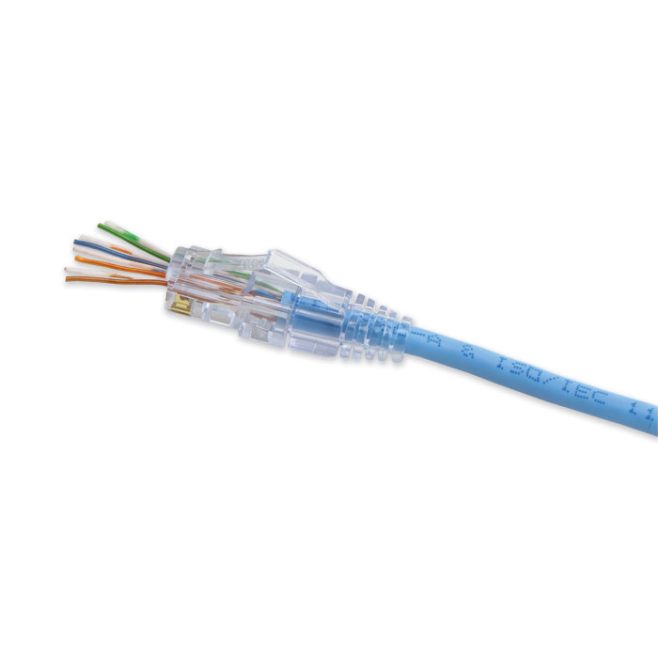 EZ-RJ45 Cat5e Connectors with Strain Relief - 50 pack