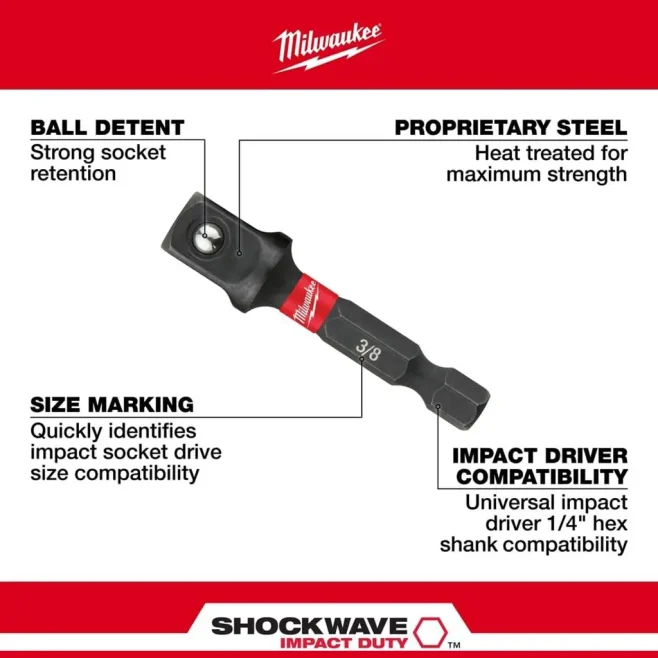 Milwaukee SHOCKWAVE Impact Duty Socket Adapter Set