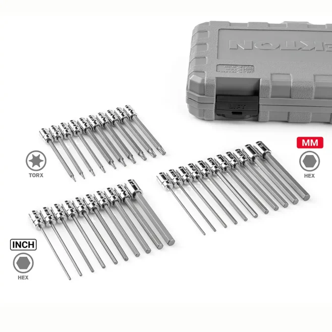 1/4 Inch Drive Long Hex/Torx Bit 31pc Socket Set