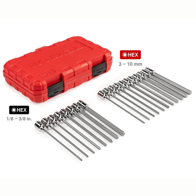 TEKTON 3/8" Long Metric/SAE Hex and Torx Bit 19-piece Socket Set - Image 2