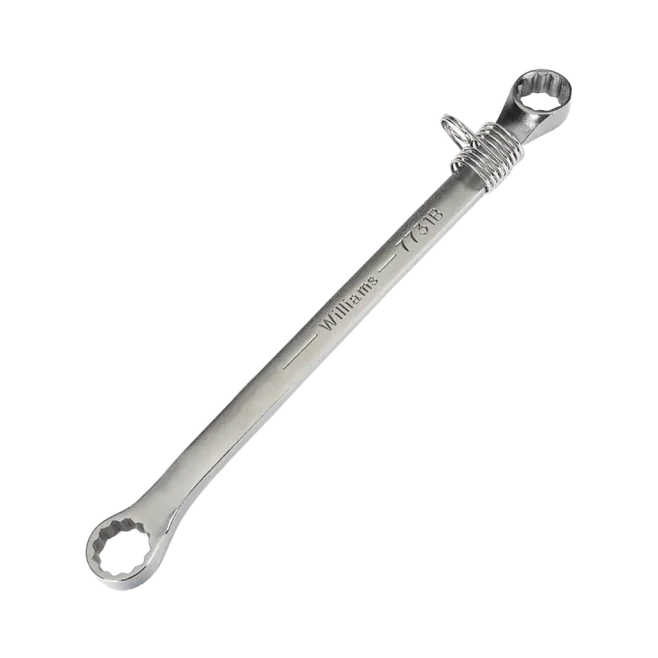 Double Head 10° Offset Box End Wrench 3/8 × 7/16 with Safety Coil