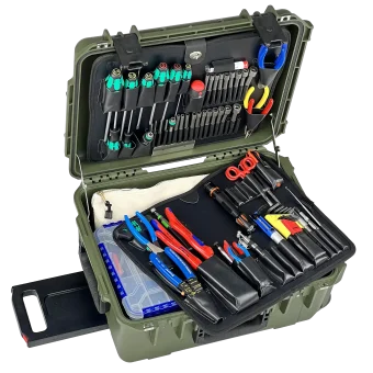 Master Tech Biomedical Repair Tool Kit in 8" PWLD Olive Drab Wheeled Tool Case