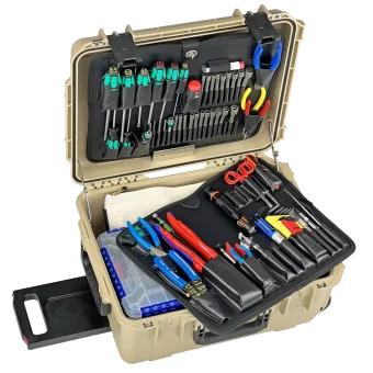 Master Tech Biomedical Repair Tool Kit in 8" PWLT Tan Wheeled Tool Case