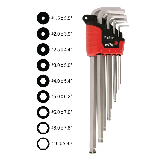 Wiha Ball End 9-pc Metric Hex Key Set - Image 2
