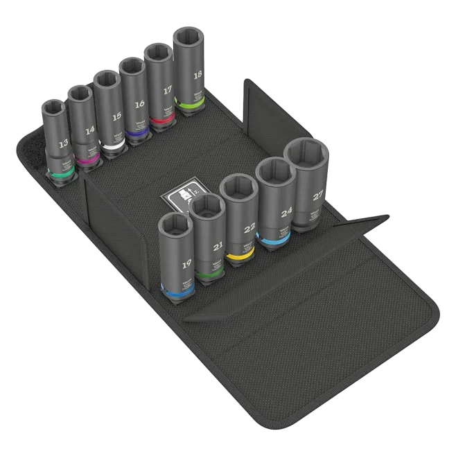 Wera 1/2" Impaktor Metric Deep Socket Set