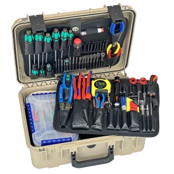 Master Tech Biomedical Repair Tool Kit in PLT 7" Desert Tan Tool Case