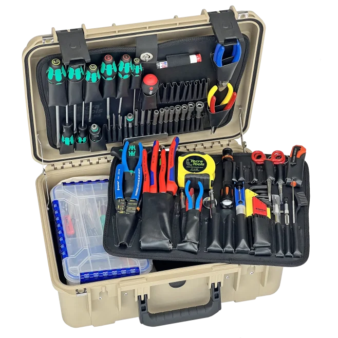 Master Tech Biomedical Repair Tool Kit in PLT 7" Desert Tan Tool Case