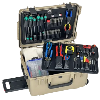 Master Tech Biomedical Repair Tool Kit in PWDT 11" Desert Tan Wheeled Tool Case