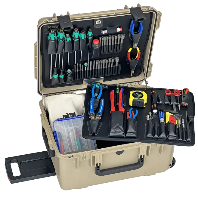 Master Tech Biomedical Repair Tool Kit in PWDT 11" Desert Tan Wheeled Tool Case