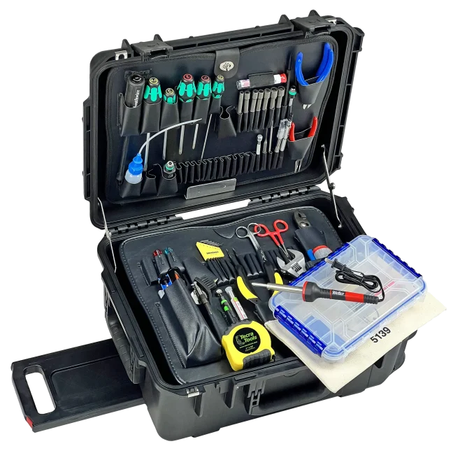 Biomedical Repair Tool Kit in 8" PWLB Lifetime Warranty Wheeled Black Tool Case